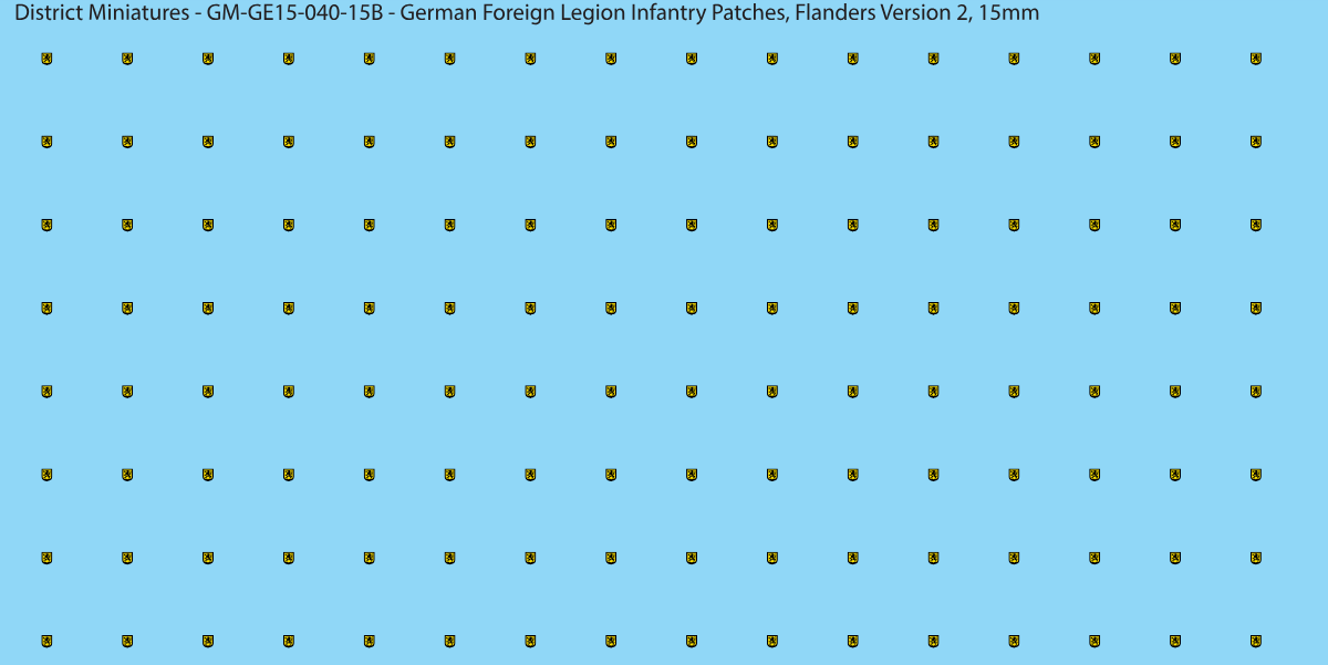 Flanders Version 2 - German Foreign Legion infantry patch, 15mm waterslide decal