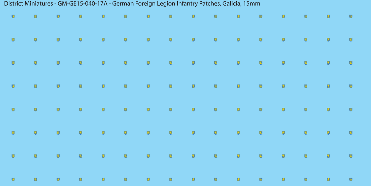 Galicia - German Foreign Legion infantry patch, 15mm waterslide decal