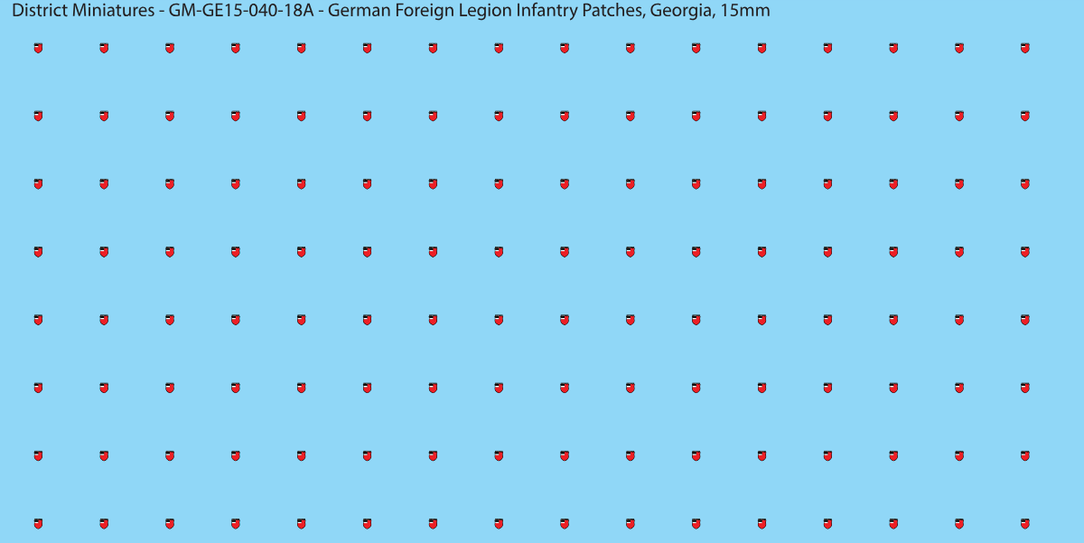 Georgia - German Foreign Legion infantry patch, 15mm waterslide decal