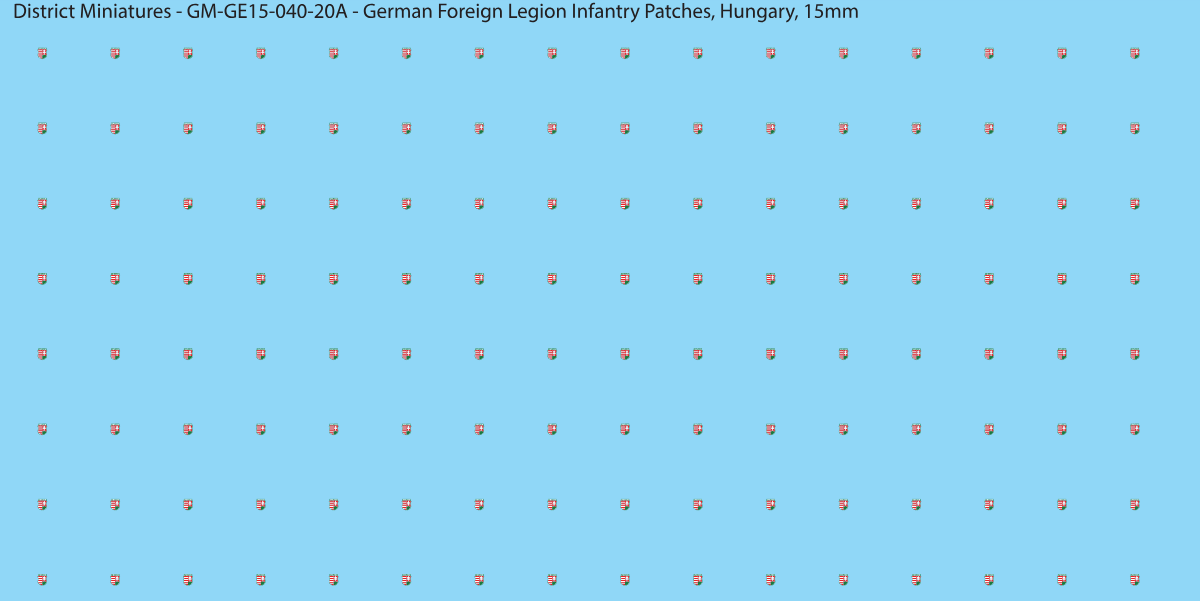 Hungary - German Foreign Legion infantry patch, 15mm waterslide decal