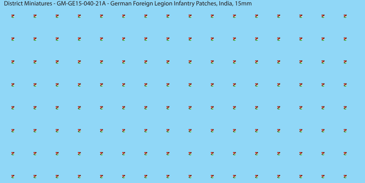 India - German Foreign Legion infantry patch, 15mm waterslide decal