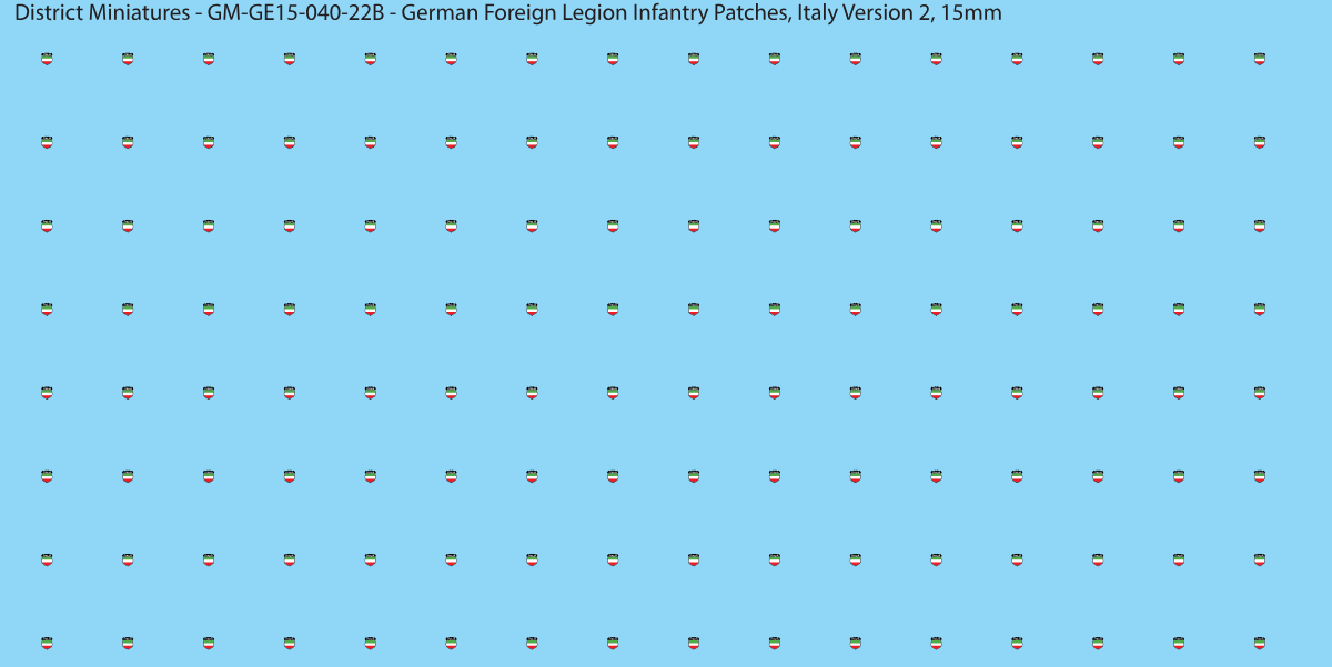Italy Version 2 - German Foreign Legion infantry patch, 15mm waterslide decal