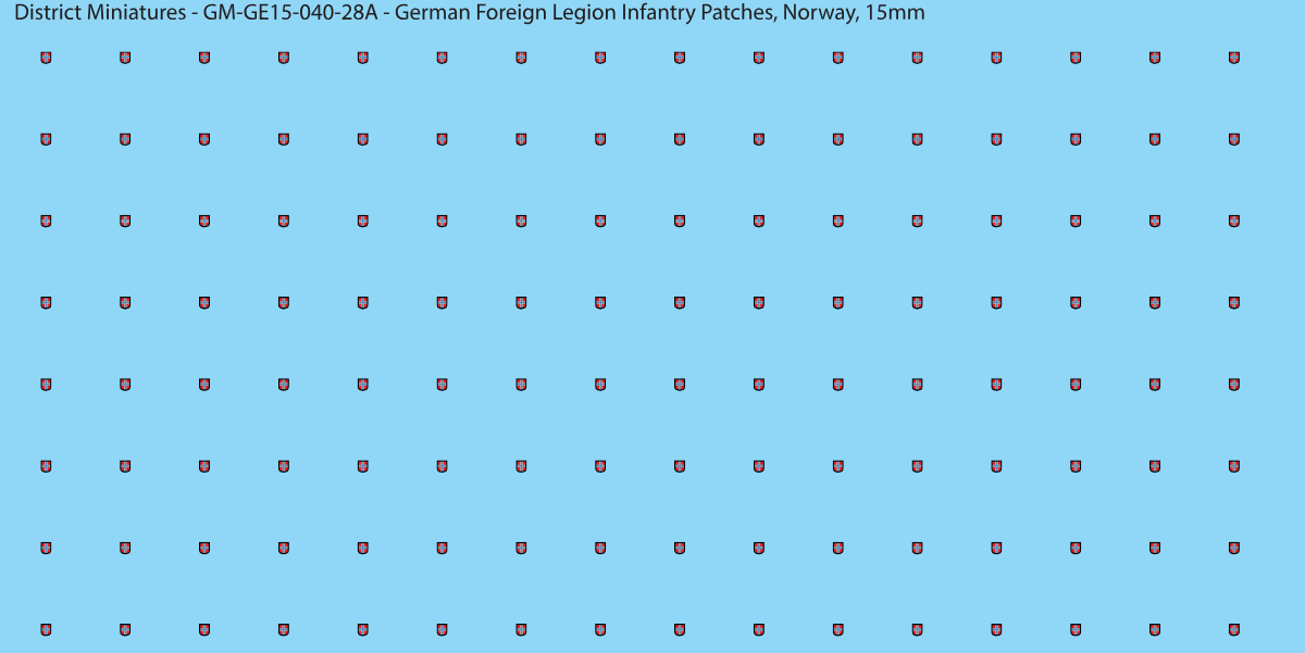 Norway - German Foreign Legion infantry patch, 15mm waterslide decal
