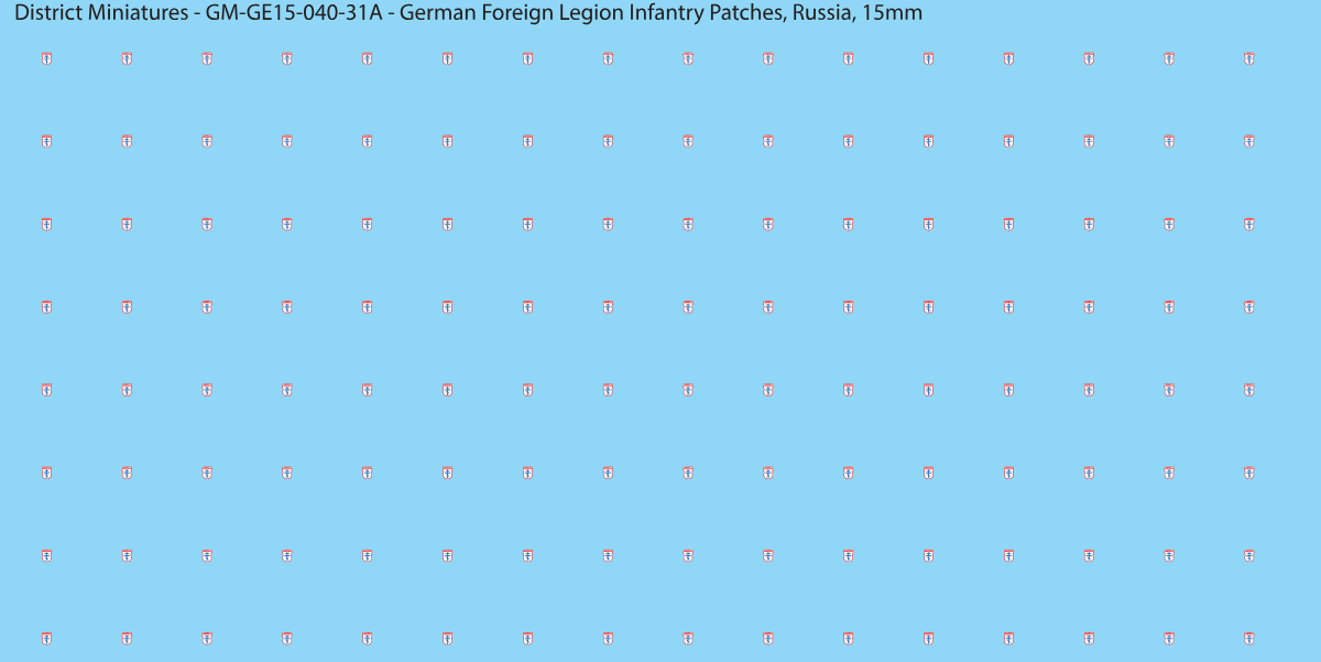 Russia - German Foreign Legion infantry patch, 15mm waterslide decal