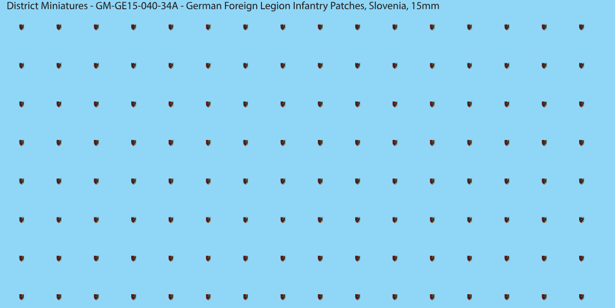 Slovenia Version 1 - German Foreign Legion infantry patch, 15mm waterslide decal