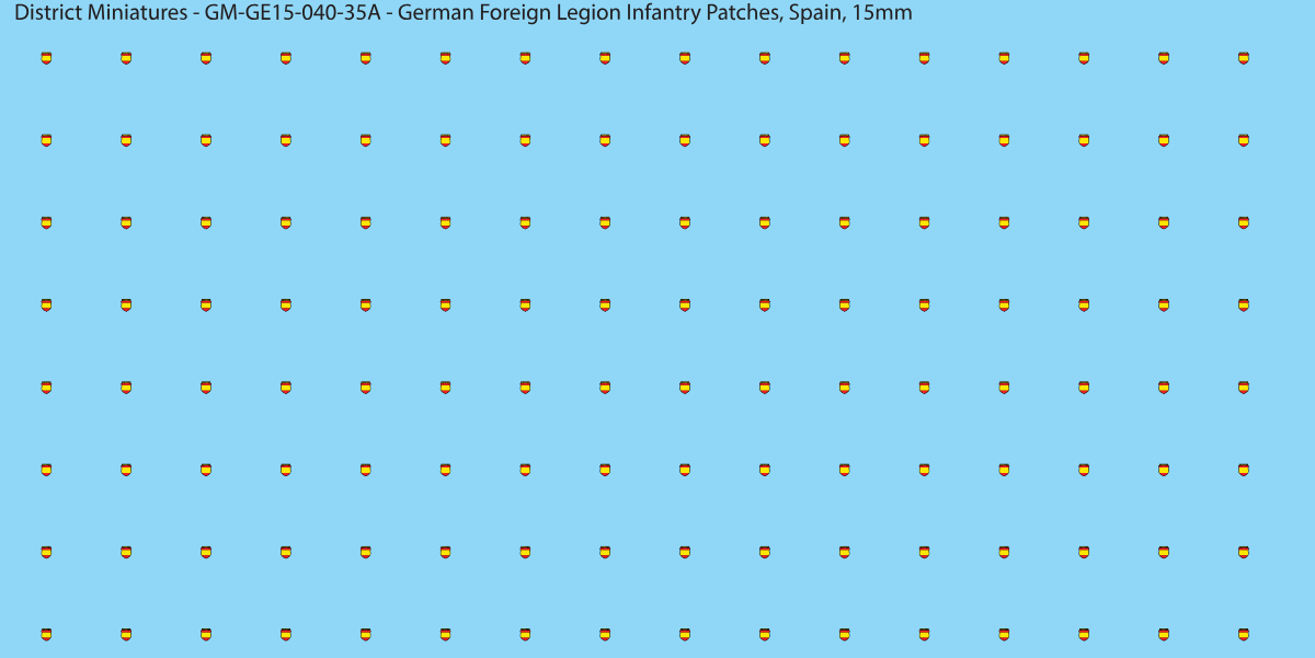 Spain - German Foreign Legion infantry patch, 15mm waterslide decal