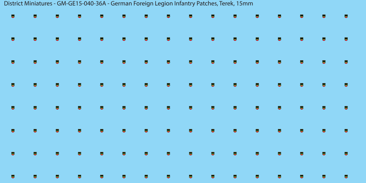 Terek - German Foreign Legion infantry patch, 15mm waterslide decal