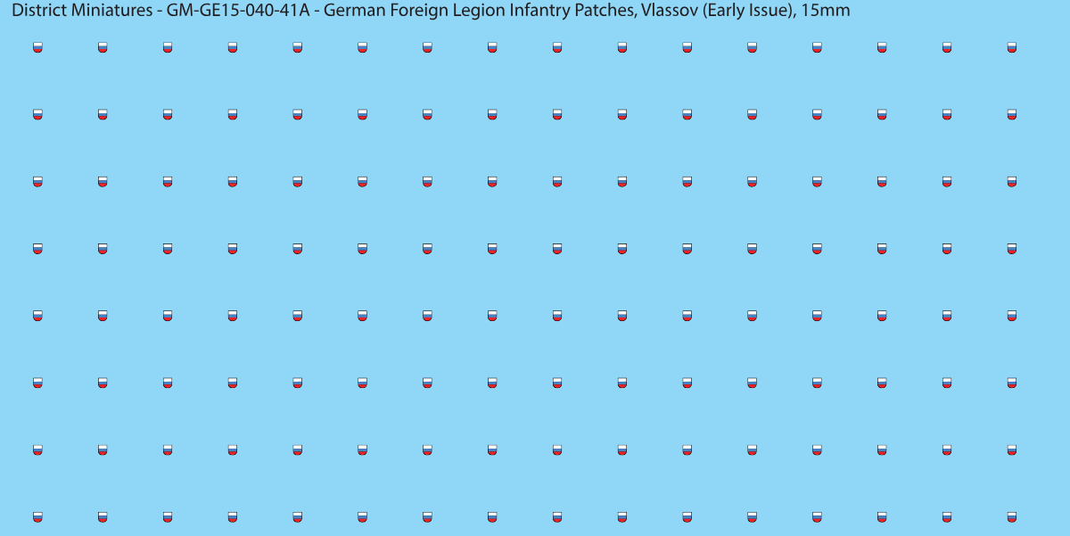 Vlassov (Early Issue) - German Foreign Legion infantry patch, 15mm waterslide decal