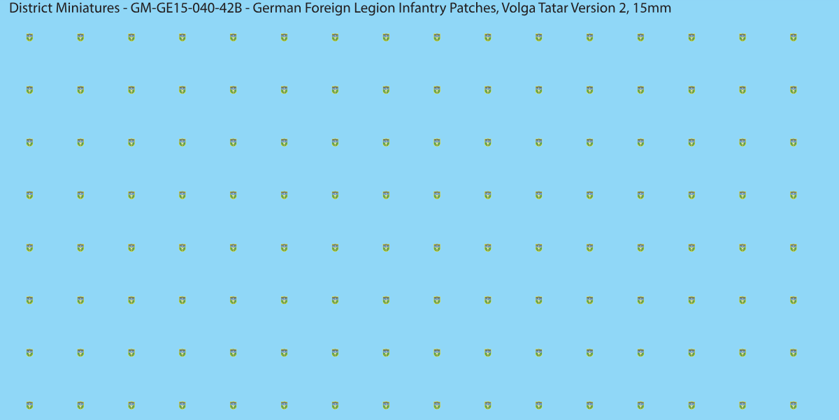 Volga Tatar Version 2 - German Foreign Legion infantry patch, 15mm waterslide decal