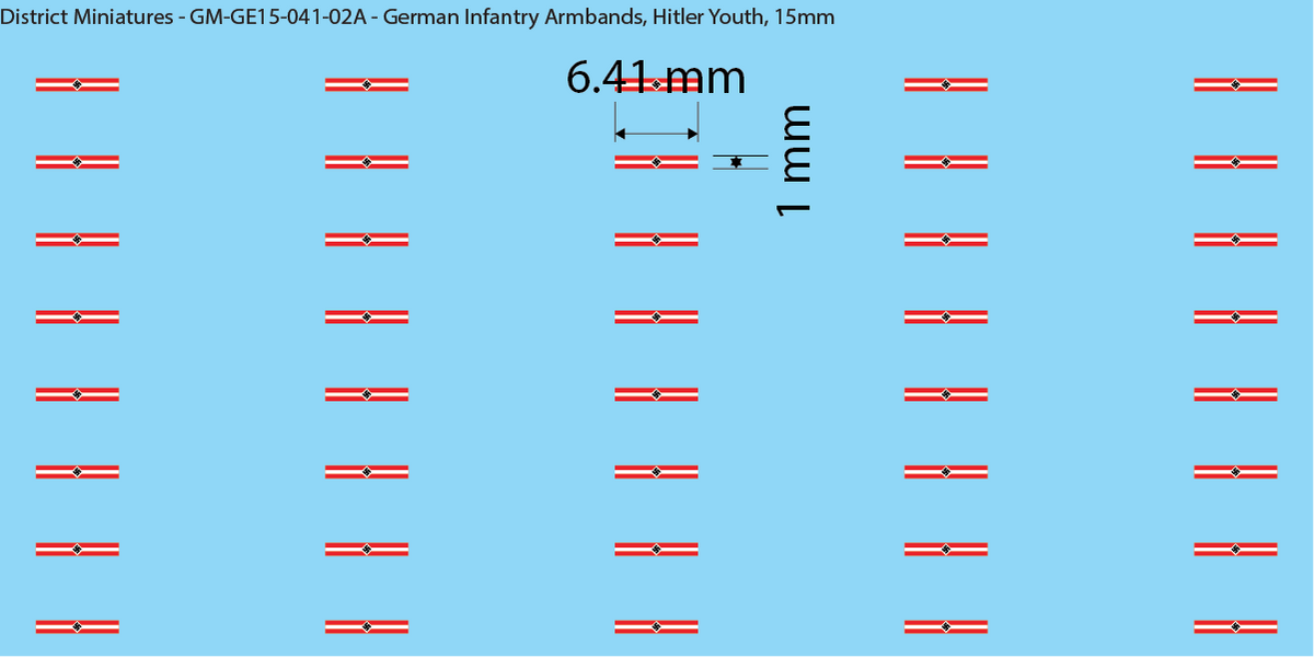 German Infantry Armbands, Hitler Youth, 15mm