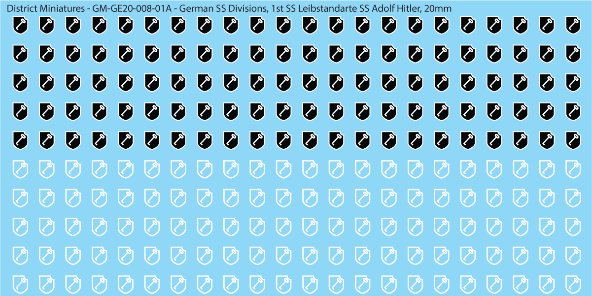 WW2 German SS Divisions, 20mm Decals