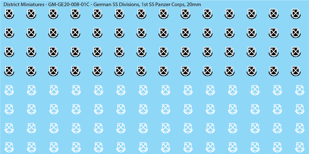 WW2 German SS Divisions, 20mm Decals