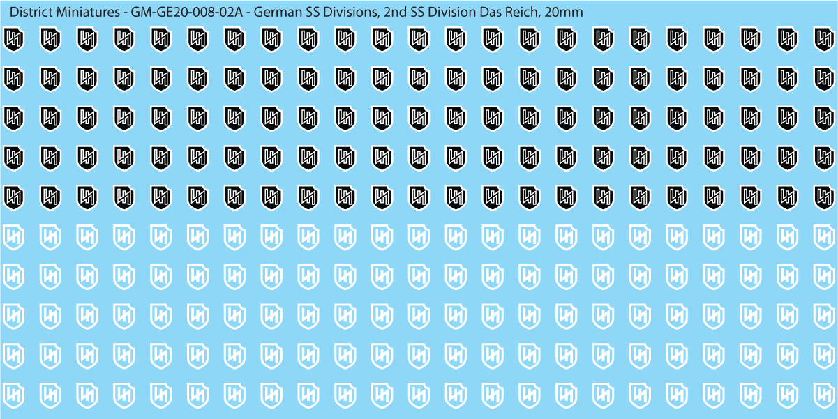 WW2 German SS Divisions, 20mm Decals