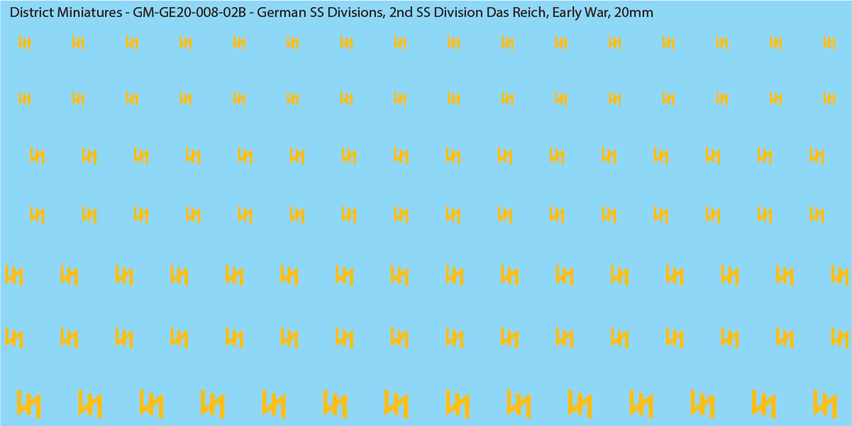 WW2 German SS Divisions, 20mm Decals