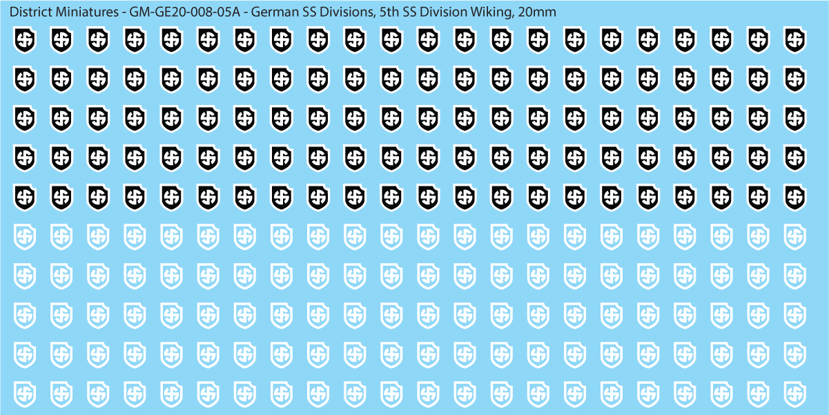 WW2 German SS Divisions, 20mm Decals