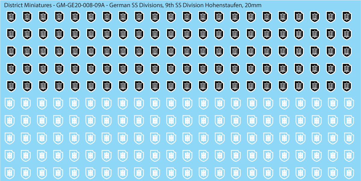 WW2 German SS Divisions, 20mm Decals