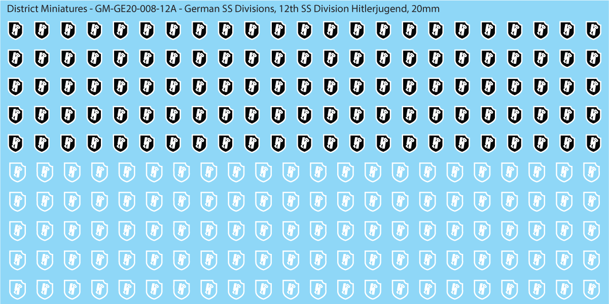 WW2 German SS Divisions, 20mm Decals