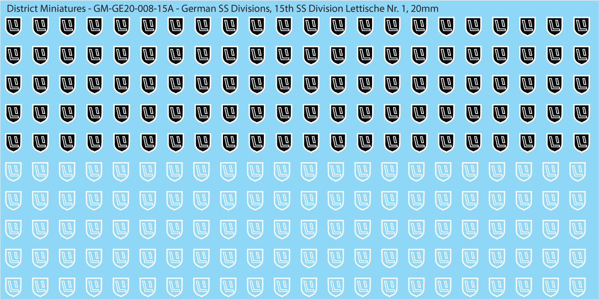 WW2 German SS Divisions, 20mm Decals