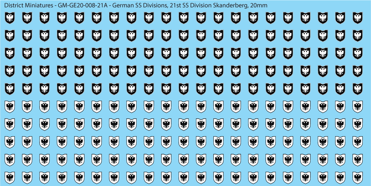 WW2 German SS Divisions, 20mm Decals