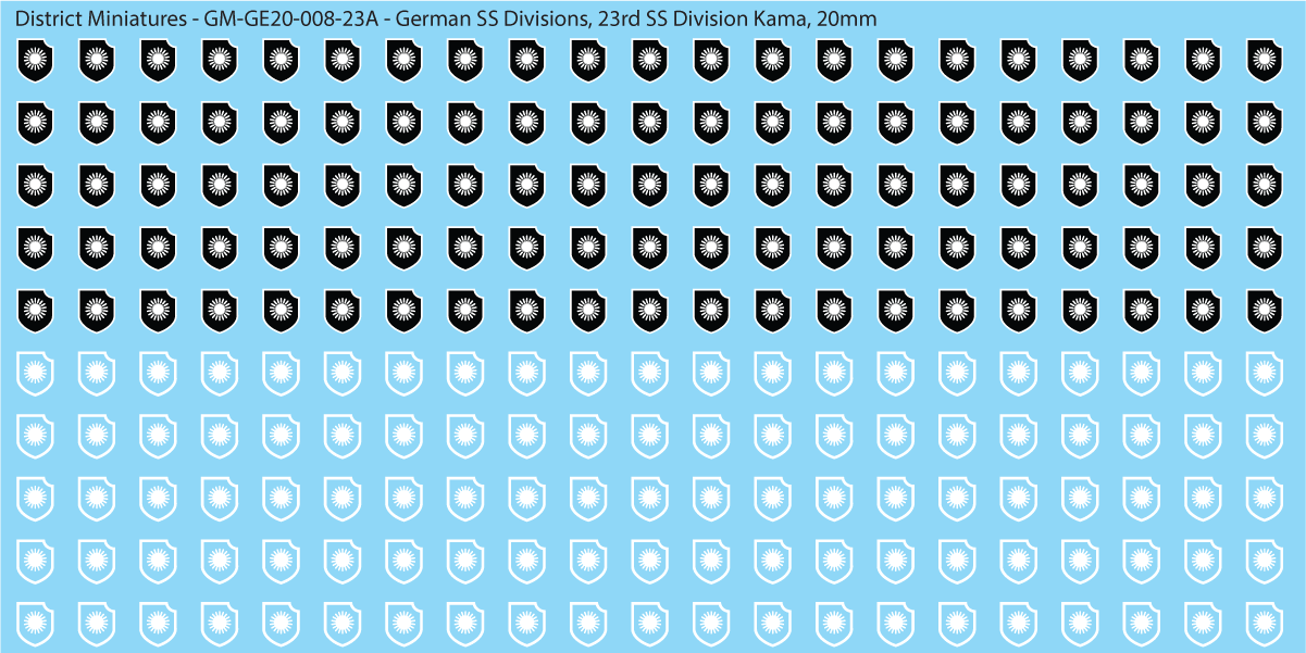 WW2 German SS Divisions, 20mm Decals