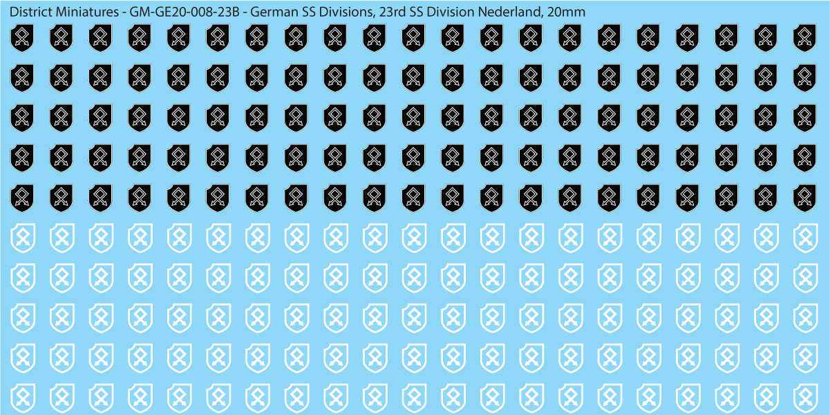 WW2 German SS Divisions, 20mm Decals