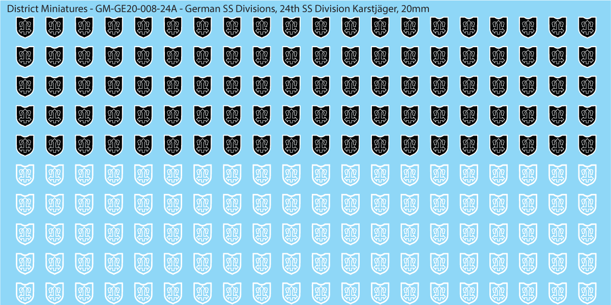 WW2 German SS Divisions, 20mm Decals
