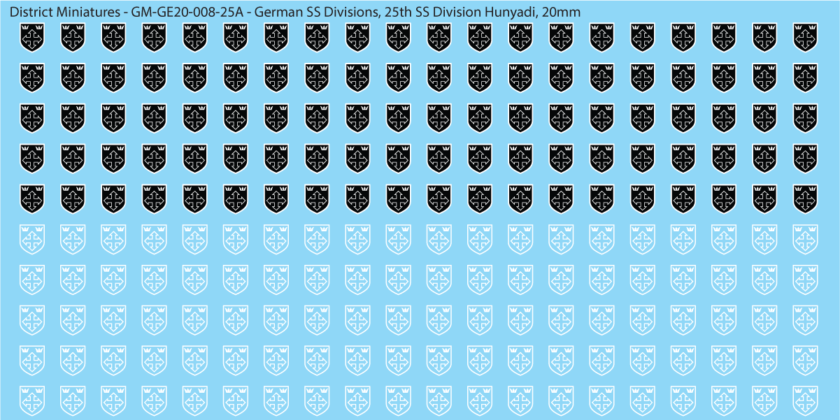 WW2 German SS Divisions, 20mm Decals