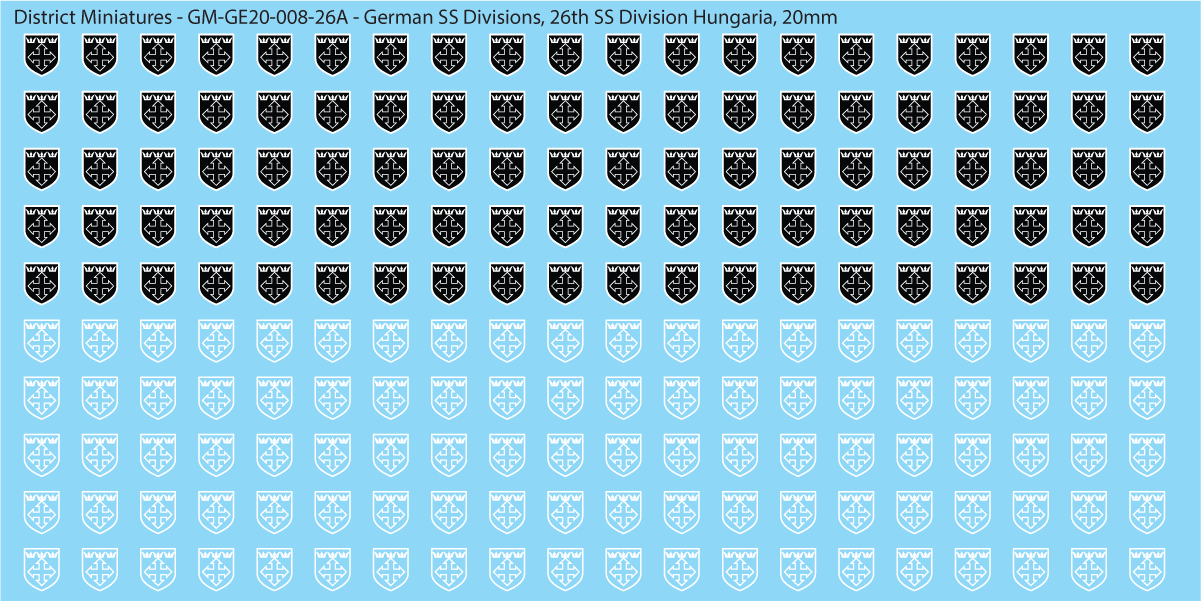 WW2 German SS Divisions, 20mm Decals