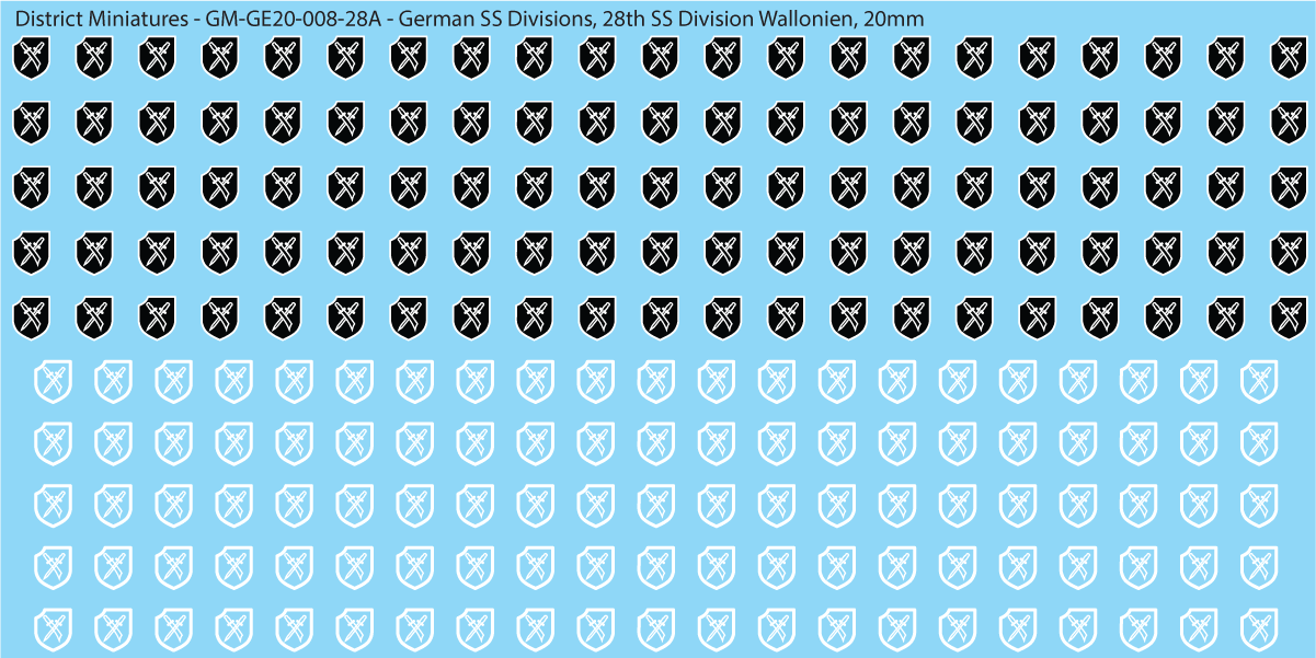 WW2 German SS Divisions, 20mm Decals