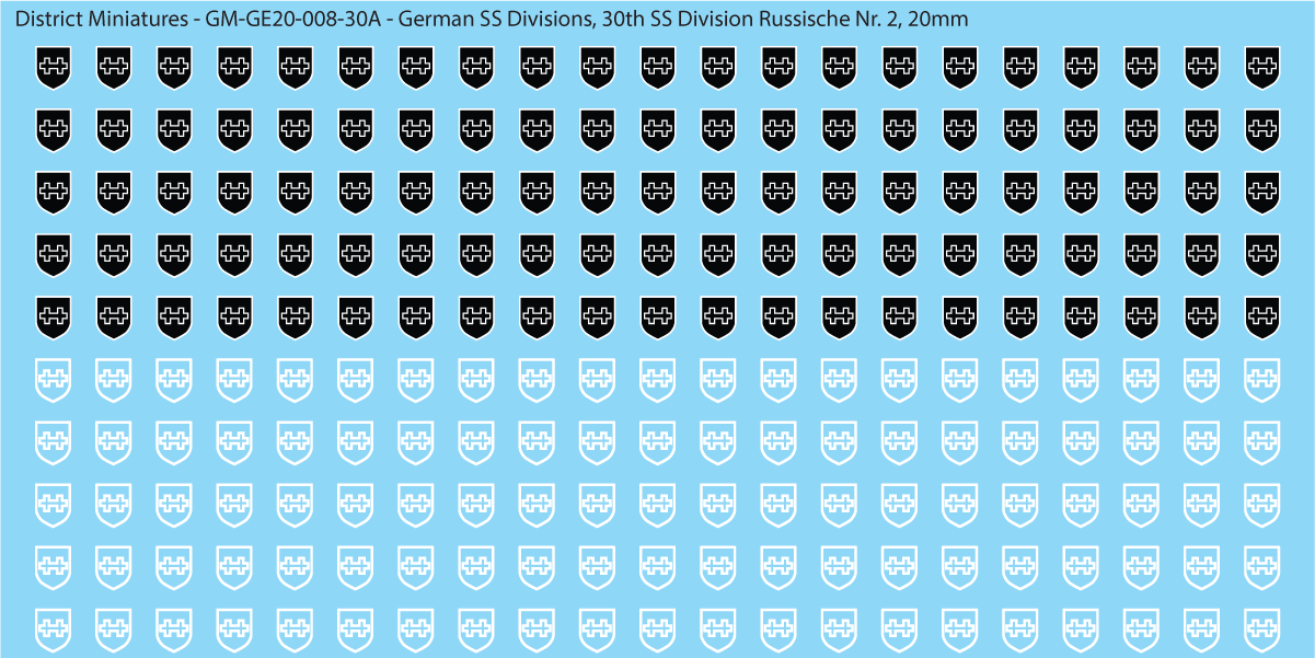 WW2 German SS Divisions, 20mm Decals