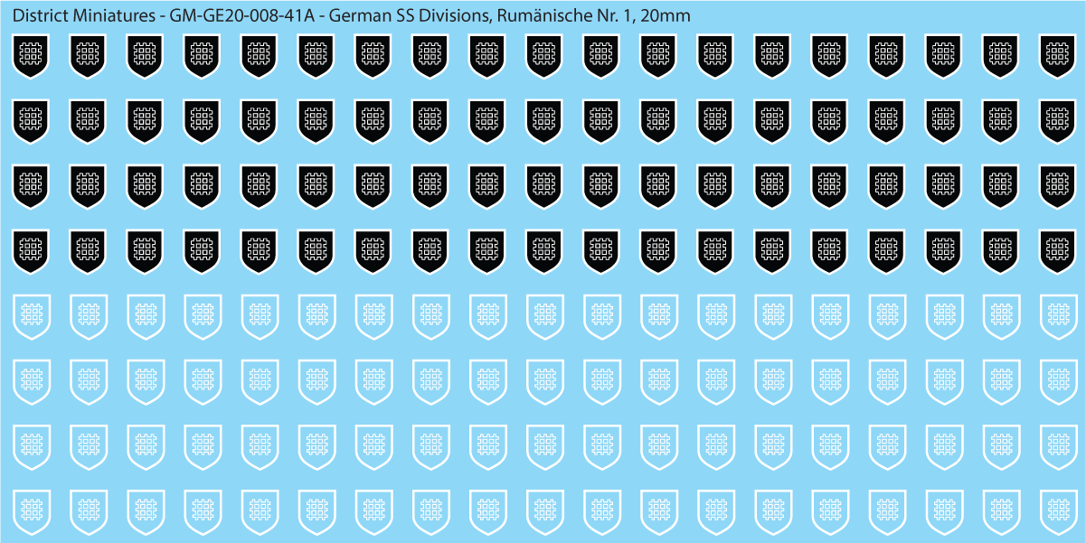 WW2 German SS Divisions, 20mm Decals