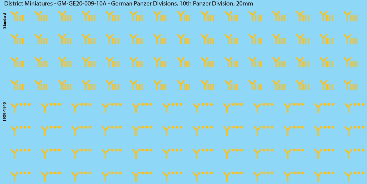 WW2 German Wehrmacht Panzer Divisions, 20mm Decals