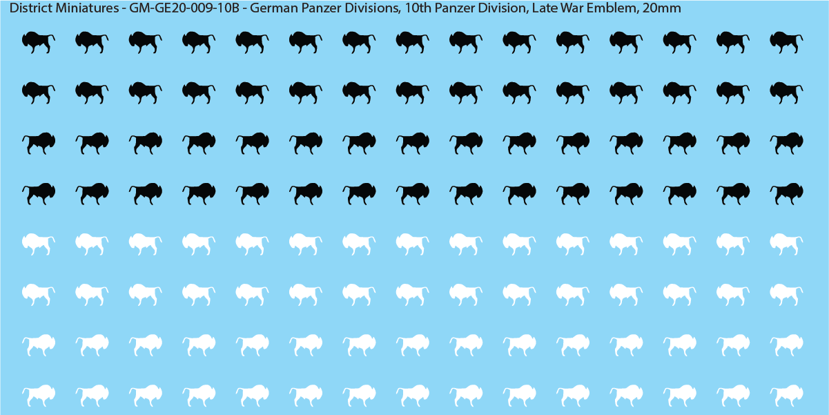 WW2 German Wehrmacht Panzer Divisions, 20mm Decals