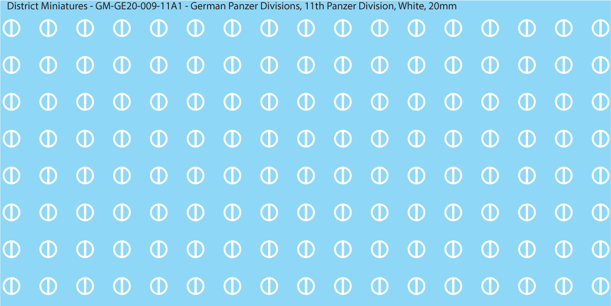 WW2 German Wehrmacht Panzer Divisions, 20mm Decals