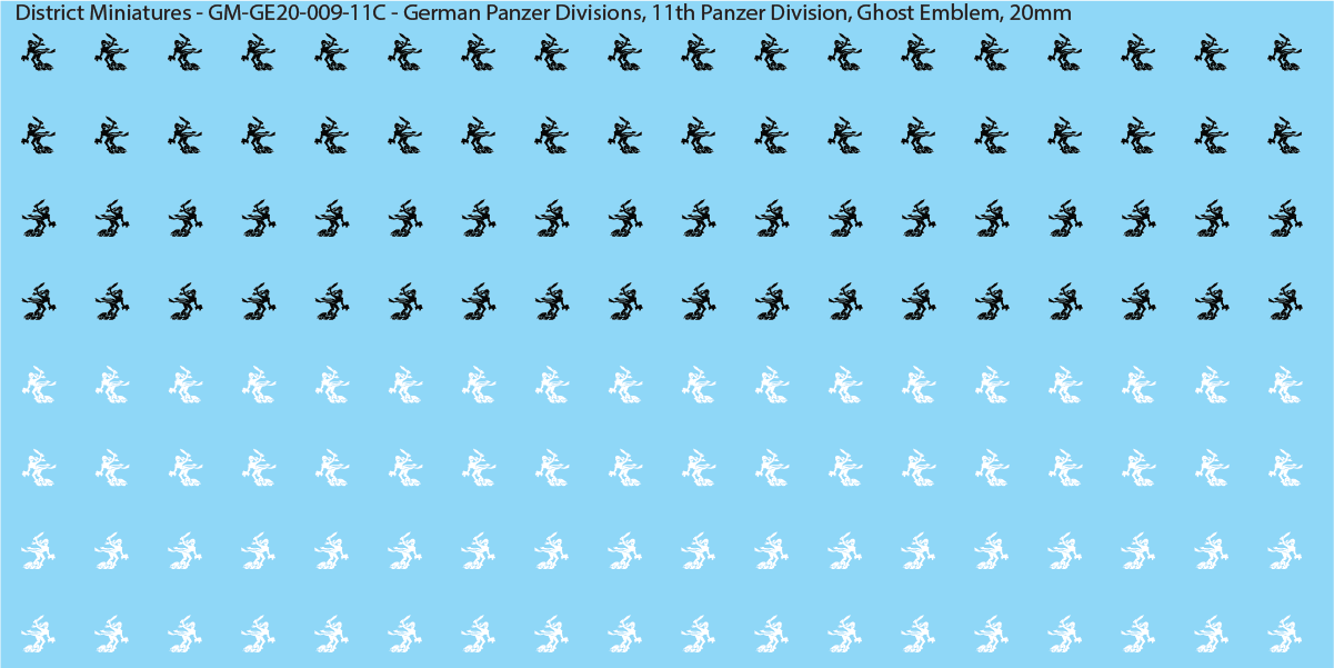 WW2 German Wehrmacht Panzer Divisions, 20mm Decals