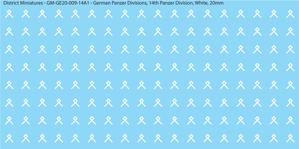 WW2 German Wehrmacht Panzer Divisions, 20mm Decals