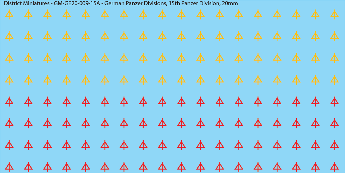 WW2 German Wehrmacht Panzer Divisions, 20mm Decals