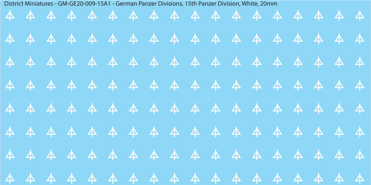 WW2 German Wehrmacht Panzer Divisions, 20mm Decals