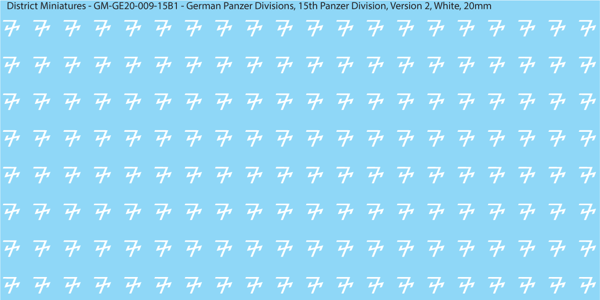 WW2 German Wehrmacht Panzer Divisions, 20mm Decals