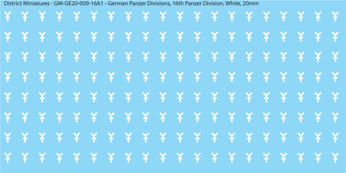 WW2 German Wehrmacht Panzer Divisions, 20mm Decals