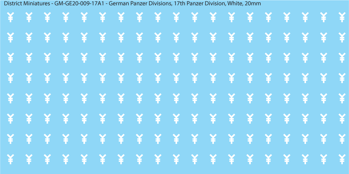 WW2 German Wehrmacht Panzer Divisions, 20mm Decals