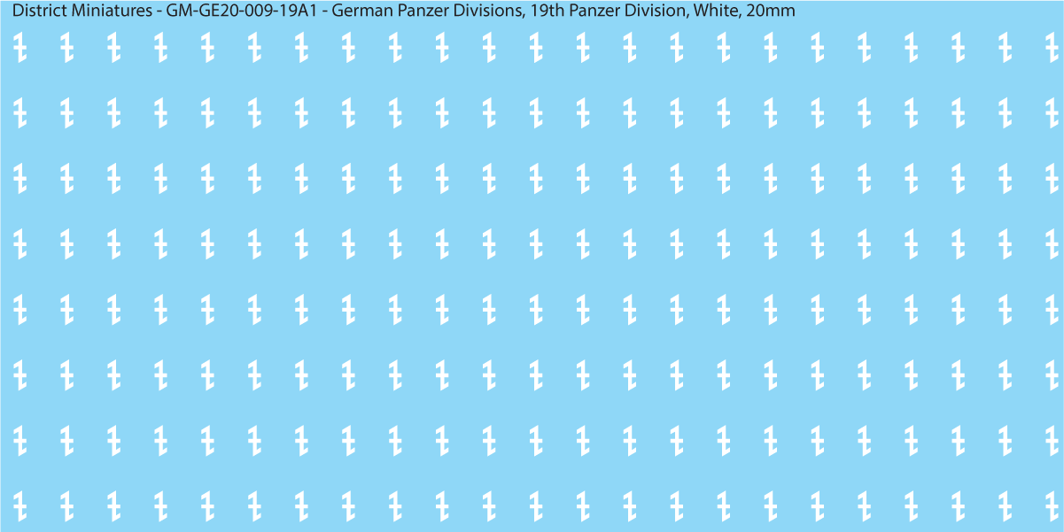 WW2 German Wehrmacht Panzer Divisions, 20mm Decals