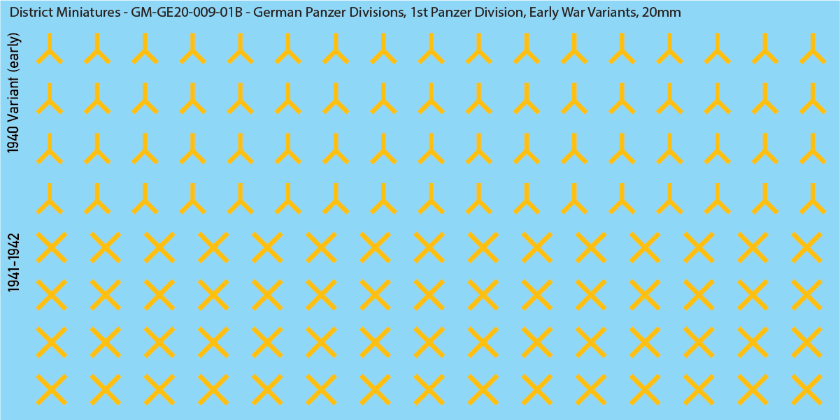 WW2 German Wehrmacht Panzer Divisions, 20mm Decals