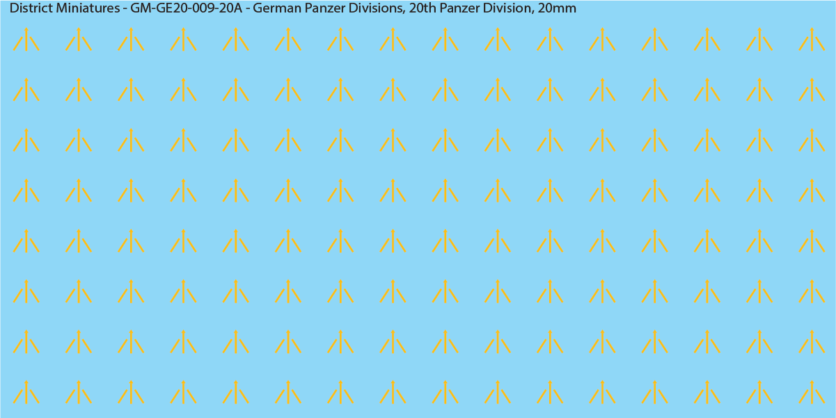 WW2 German Wehrmacht Panzer Divisions, 20mm Decals