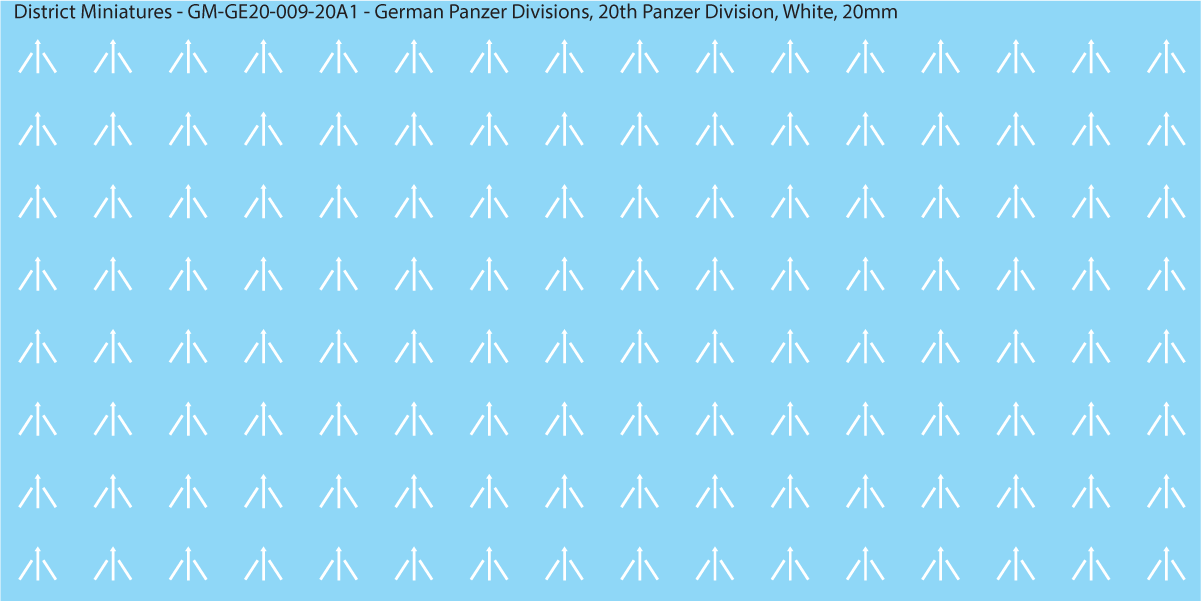 WW2 German Wehrmacht Panzer Divisions, 20mm Decals