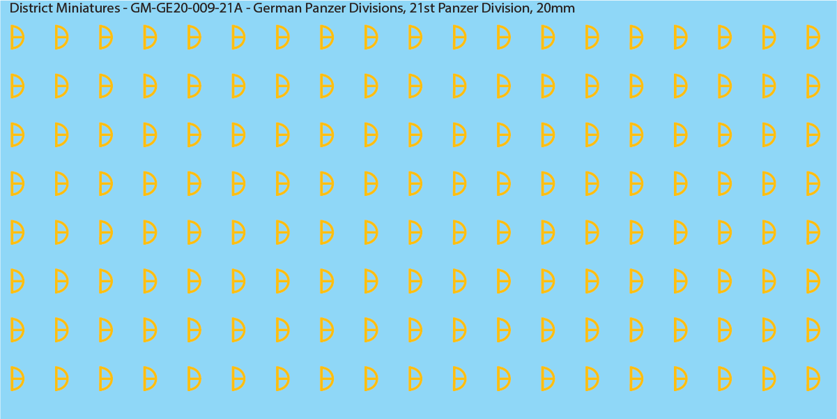 WW2 German Wehrmacht Panzer Divisions, 20mm Decals