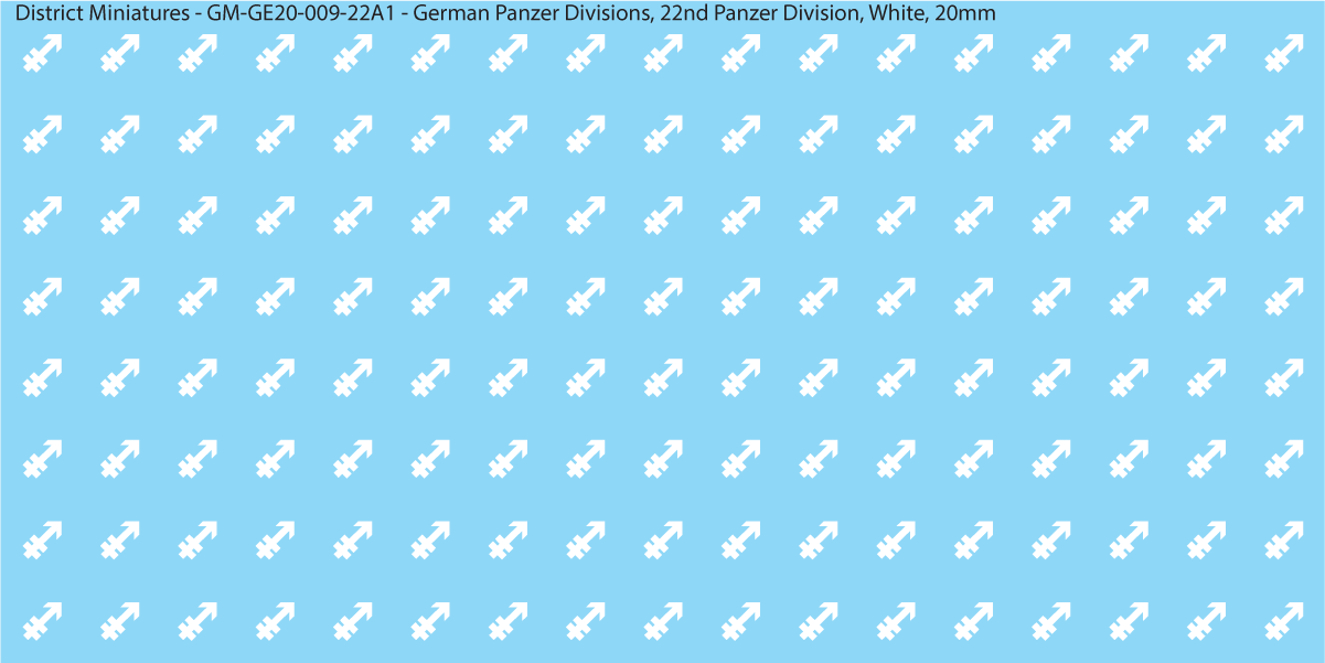 WW2 German Wehrmacht Panzer Divisions, 20mm Decals