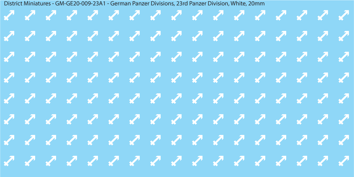 WW2 German Wehrmacht Panzer Divisions, 20mm Decals