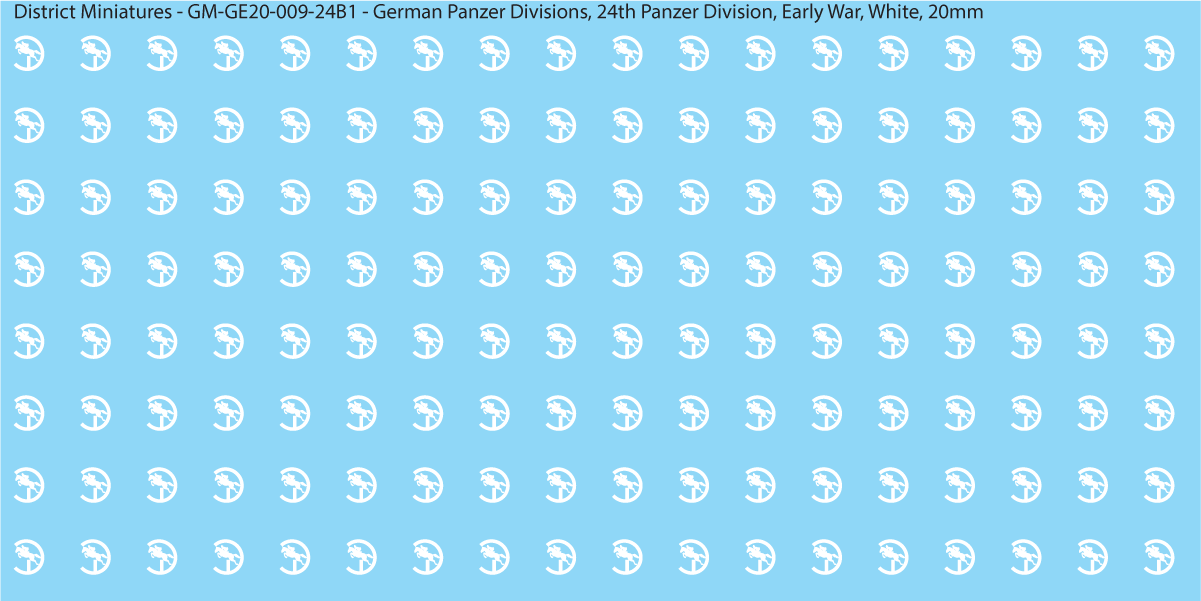 WW2 German Wehrmacht Panzer Divisions, 20mm Decals