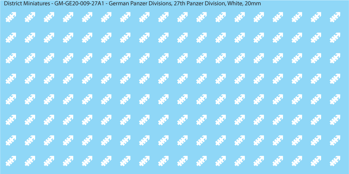 WW2 German Wehrmacht Panzer Divisions, 20mm Decals